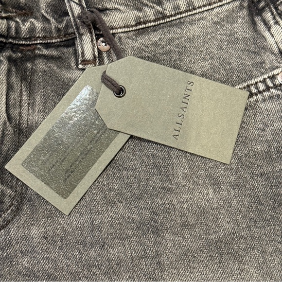 BNWT All Saints Y2K Lea High Waist Frayed Hem Distressed Denim Shorts, US 28, - Picture 9 of 13